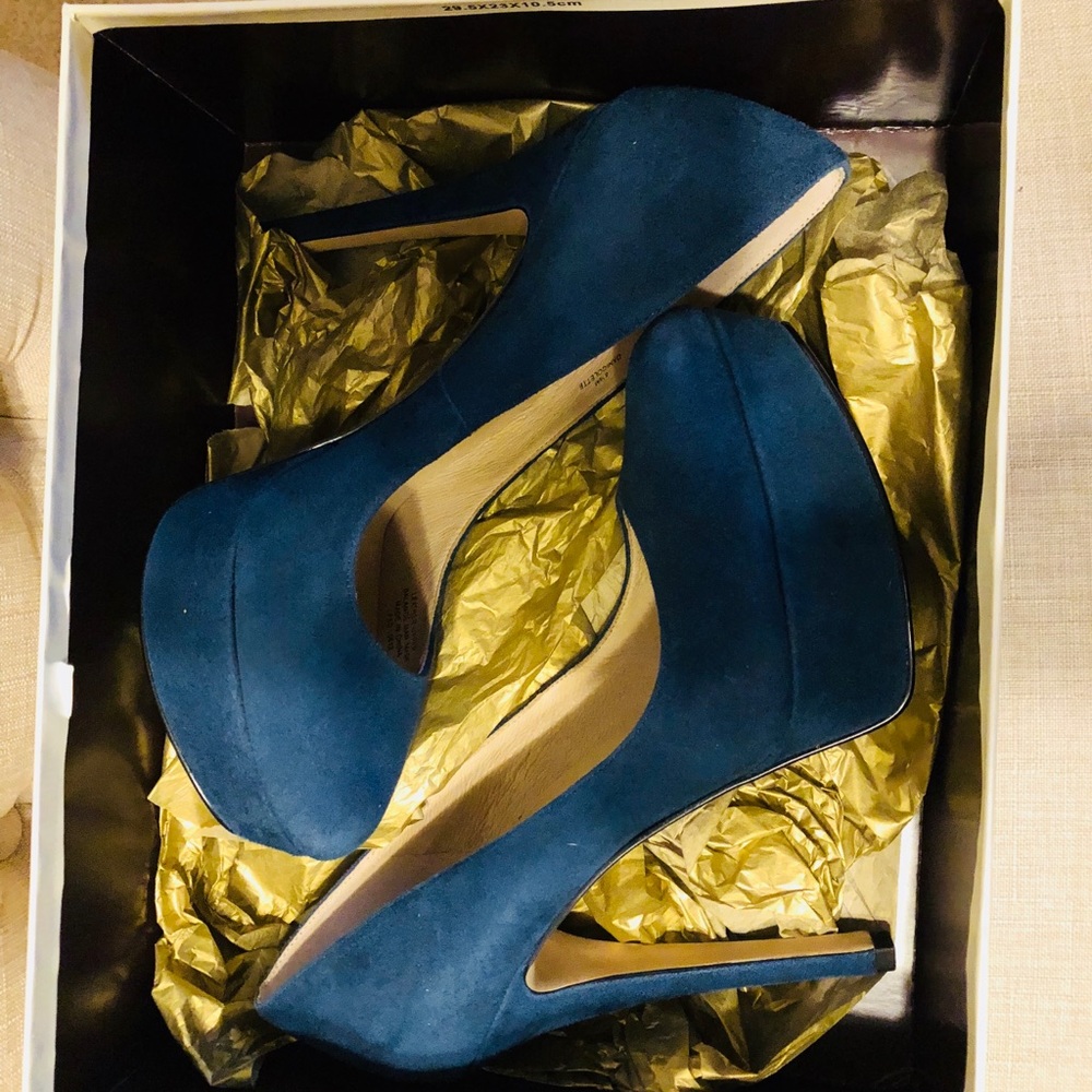 Joan & David Blue Platform Heels